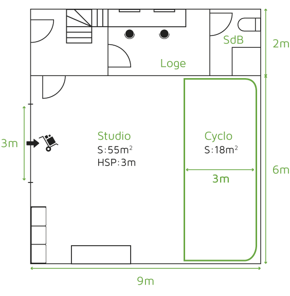 plan au sol de MI studio